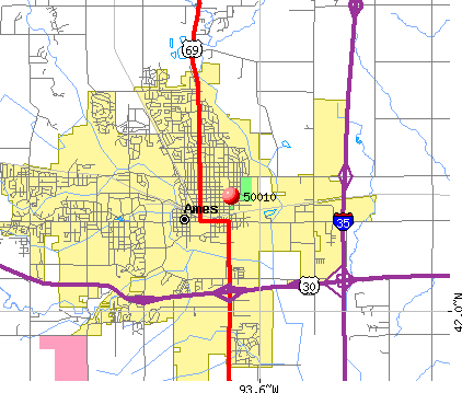 Ames, IA (50010) map