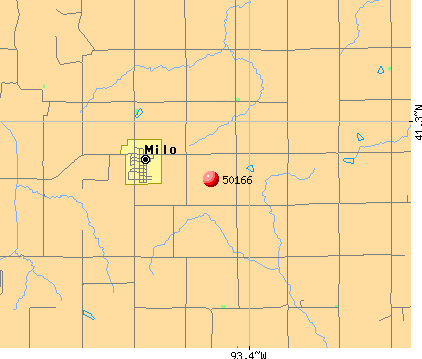 Milo, IA (50166) map