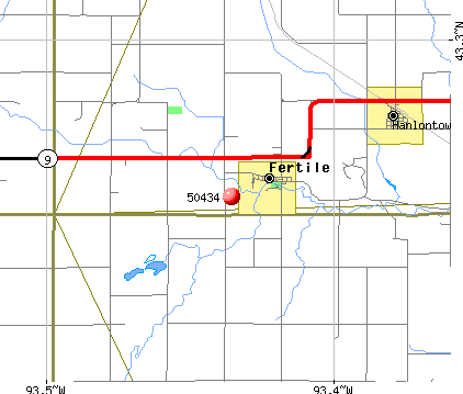 Fertile, IA (50434) map