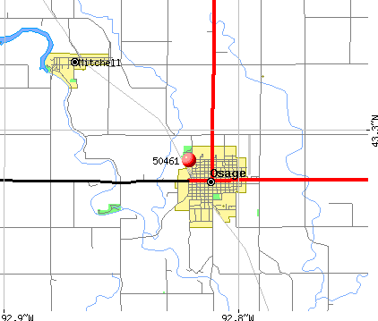 Osage, IA (50461) map