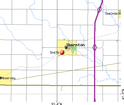 Thornton, IA (50479) map