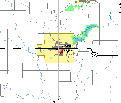 Eldora, IA (50627) map