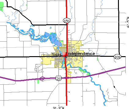 Independence, IA (50644) map