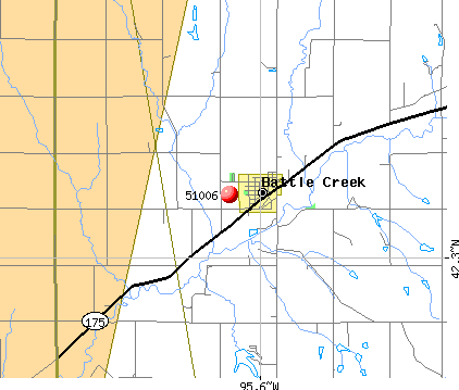 Battle Creek, IA (51006) map