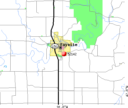 Fayette, IA (52142) map