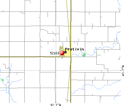 Protivin, IA (52163) map