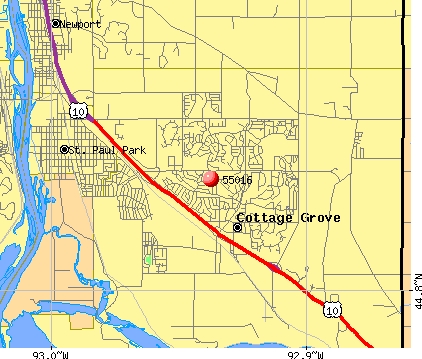 Cottage Grove, MN (55016) map