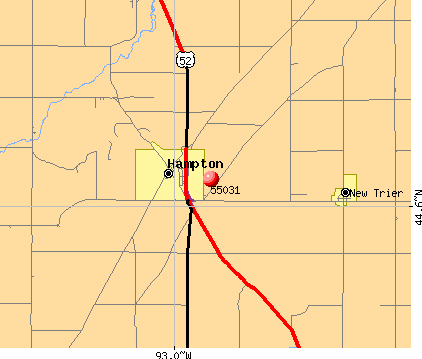 Hampton, MN (55031) map