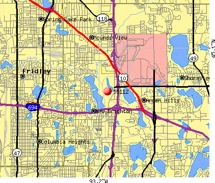 Mounds View, MN (55112) map