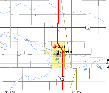 Sanborn, MN (56083) map