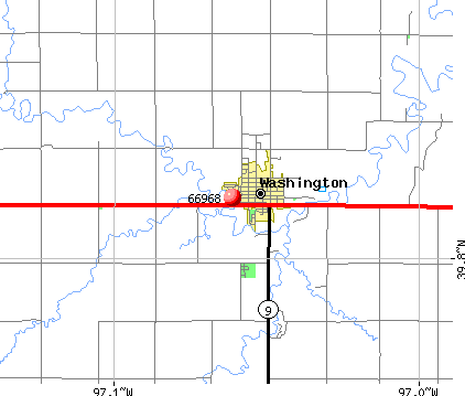 Washington, KS (66968) map