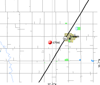 Inman, KS (67546) map