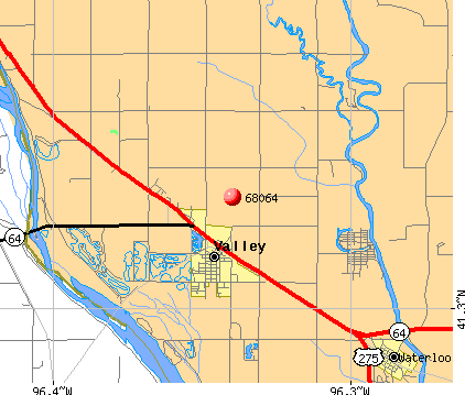 Valley, NE (68064) map