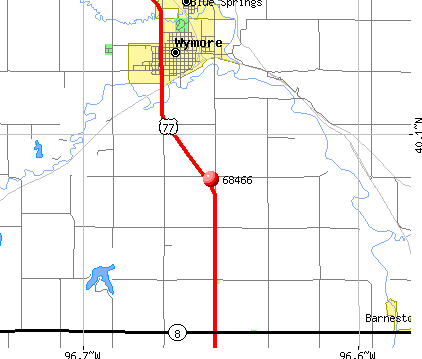 Wymore, NE (68466) map