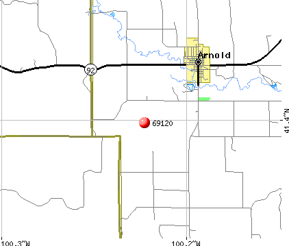 Arnold, NE (69120) map