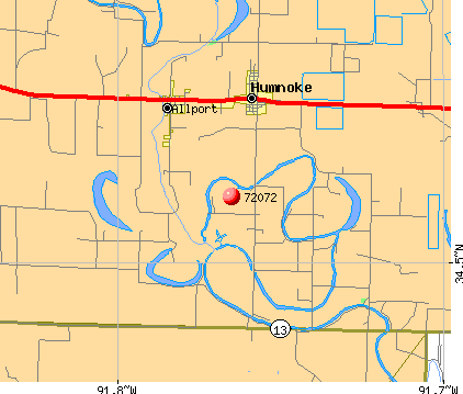 Humnoke, AR (72072) map