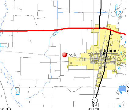 Wynne, AR (72396) map