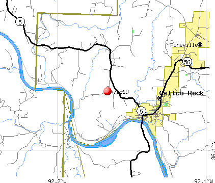 Calico Rock, AR (72519) map