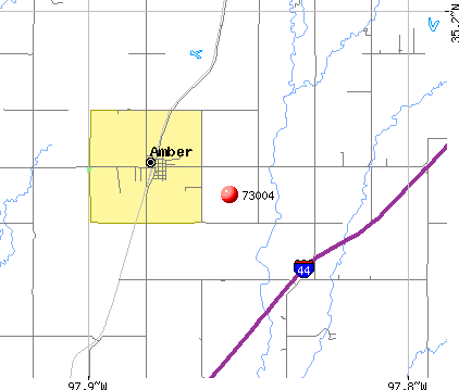 Amber, OK (73004) map