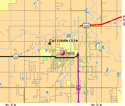 Collinsville, OK (74021) map