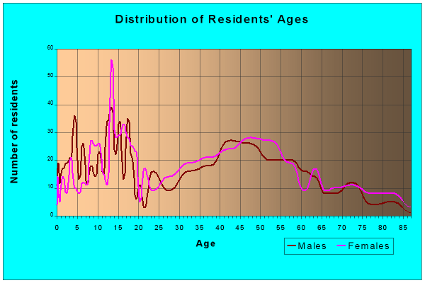 Age and Sex of Residents in zip code 50622