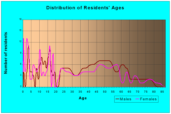 Age and Sex of Residents in zip code 54006