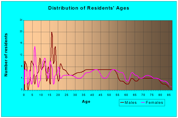 Age and Sex of Residents in zip code 55918