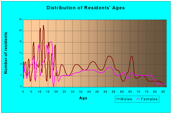 Age and Sex of Residents in zip code 56083