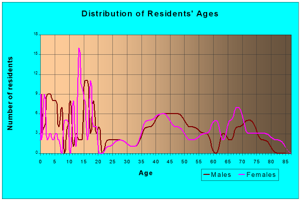 Age and Sex of Residents in zip code 68335